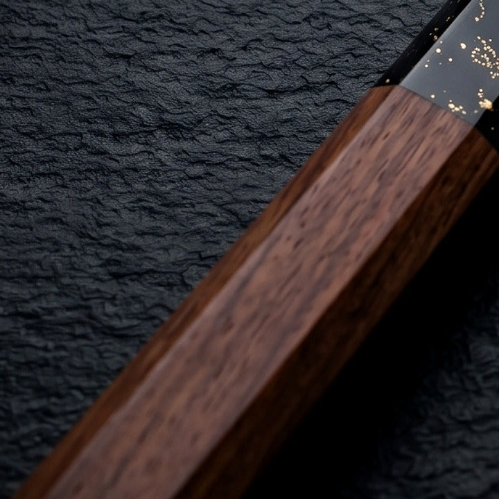 Manche wa octogonal en bois de rose du couteau NAKUMI